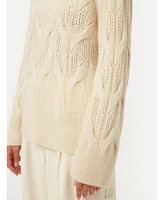 Gobi Cashmere Women's Ajour-Knit Cashmere Crew-Neck Sweater
