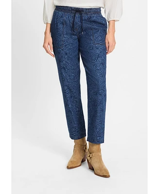Olsen Women's Lisa Fit Paisley Denim Pant