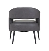 Faux Leather and Gold Armchair for Stylish Living Room or Office Decor