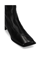 Chantal Black Leather Ankle Boots