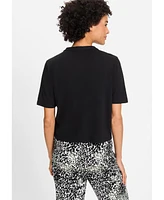 Olsen Women's Short Sleeve Cropped Cardigan