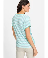Olsen Women's Mixed Print Embellished T-Shirt