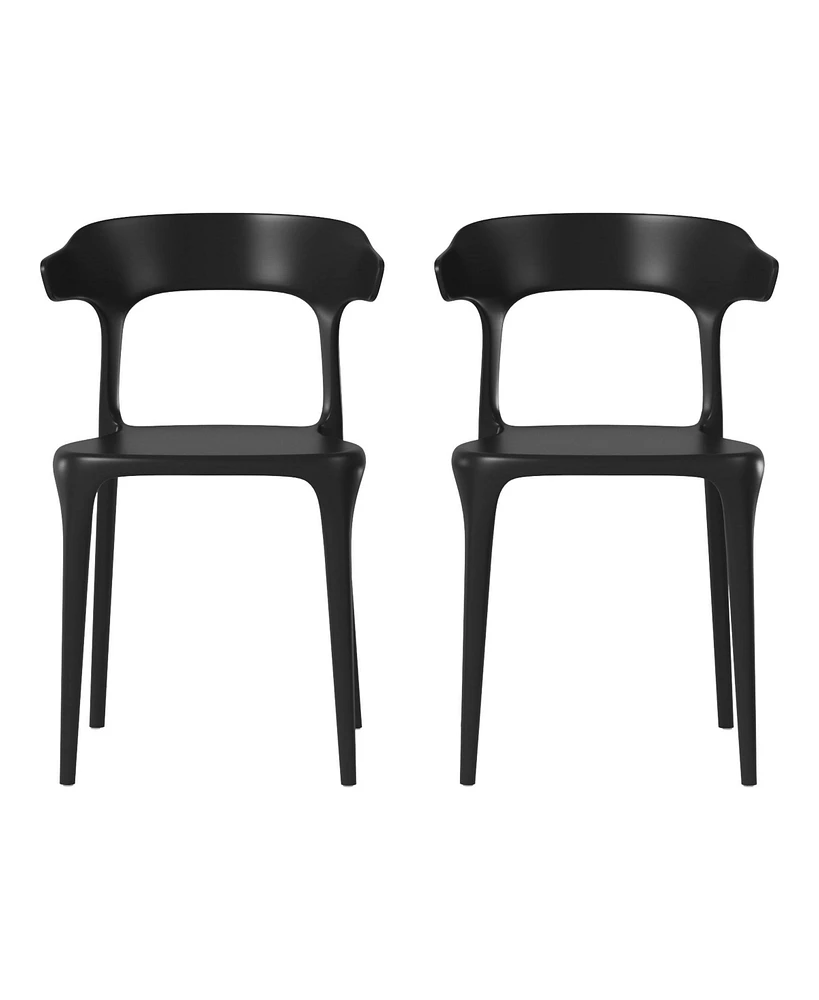 Modern Stackable Resin Plastic Patio Dining Chair (Set of