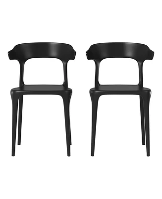 Modern Stackable Resin Plastic Patio Dining Chair (Set of