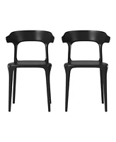 Modern Stackable Resin Plastic Patio Dining Chair (Set of