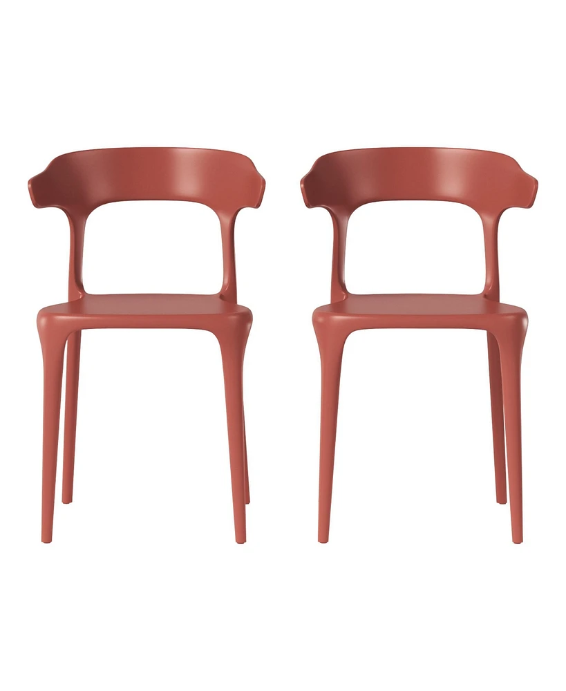 Modern Stackable Resin Plastic Patio Dining Chair (Set of