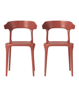 Modern Stackable Resin Plastic Patio Dining Chair (Set of