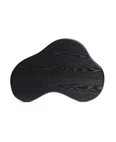 LuxenHome Black Wood Irregular Shape 19.9-Inch Tall Side Table