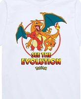 Hybrid Big Boys Pokemon See The Evolution Graphic T-Shirt