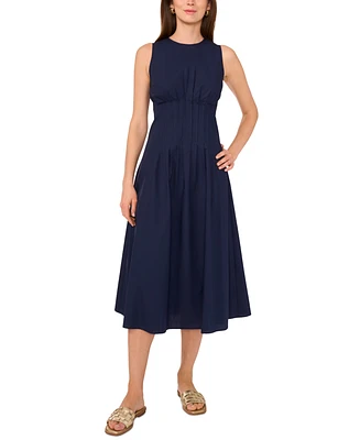 1.state Women's Sleeveless Pintuck Cotton Midi Dress