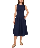 1.state Women's Sleeveless Pintuck Cotton Midi Dress
