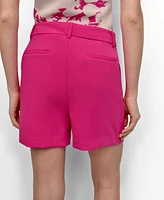 Dkny Women's Aero Crepe High Rise Pleated Shorts