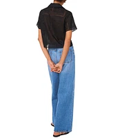 1.state Women's Eyelet Camp Shirt