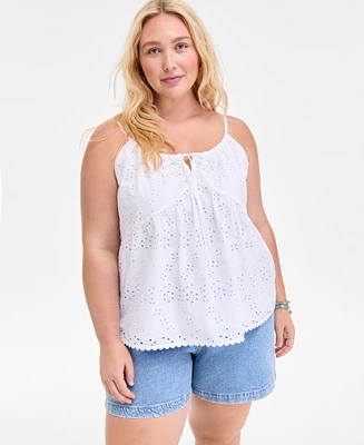 On 34th Trendy Plus Eyelet Camisole, Exclusively at Macy's