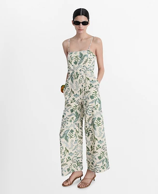 Mango Women's Printed Bow Jumpsuit
