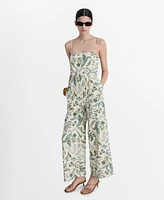 Mango Women's Printed Bow Jumpsuit