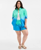 On 34th Trendy Plus Ombre Rhinestone Shirt, Exclusively at Macy's