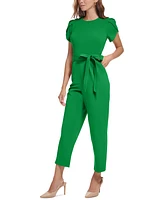 Calvin Klein Women's Belted Tulip-Sleeve Jumpsuit