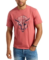 Men's Tarz Relaxed Fit Short Sleeve Bull Skull Graphic Crewneck T-Shirt