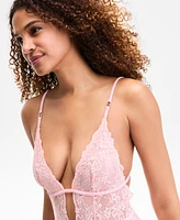 I.n.c. International Concepts Women's Metallic Lace Bodysuit, Exclusively at Macy's