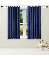 101 x 83 Inch Outdoor Blackout Curtain with Grommet Top - Includes Tieback - Blue - Set of 2