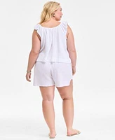 On 34th Trendy Plus Size Gauze Top Shorts Exclusively At Macys
