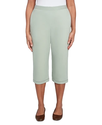 Alfred Dunner Petite Santa Fe Relaxed Crochet Hem Capri