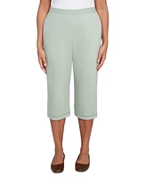 Alfred Dunner Petite Santa Fe Relaxed Crochet Hem Capri