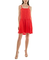 Taylor Petite Pintuck Square-Neck Mini Dress
