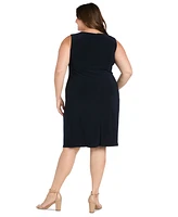 R & M Richards Plus Neck-Sheath Dress Chiffon Jacket
