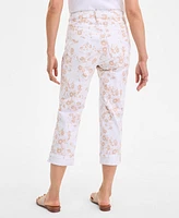 Style & Co Women's Printed Mid-Rise Curvy Capri Jeans, Exclusively at Macy's