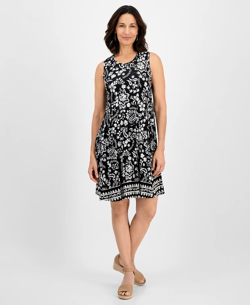 Style & Co Petite Paisley-Print Sleeveless Flip Flop Dress, Exclusively at Macy's