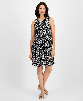 Style & Co Petite Paisley-Print Sleeveless Flip Flop Dress, Exclusively at Macy's