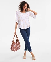 Style & Co Petite Morning Glories Convertible Top, Exclusively at Macy's