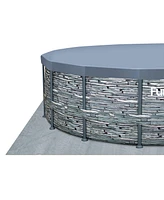 Funsicle 16' x 48" Oasis Designer Outdoor Above Ground Swimming Pool Set, Stone