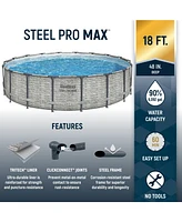 Bestway Steel Pro Max 18'x48" Round Above Ground Swimming Pool with Pump & Cover