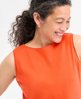 Style & Co Women's Cotton Boat-Neck Sleeveless Top, Created for Macy's