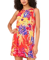 Msk Petite Printed Round-Neck Sleeveless Shift Dress