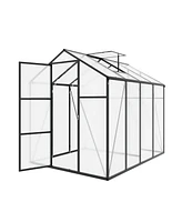 6x8 Ft Aluminum Polycarbonate Greenhouse, Windproof, Heavy Duty