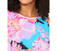 Msk Petite Printed Round-Neck Sleeveless Shift Dress