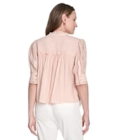 Tommy Hilfiger Women's Lurex Stripe Button-Front Shirt