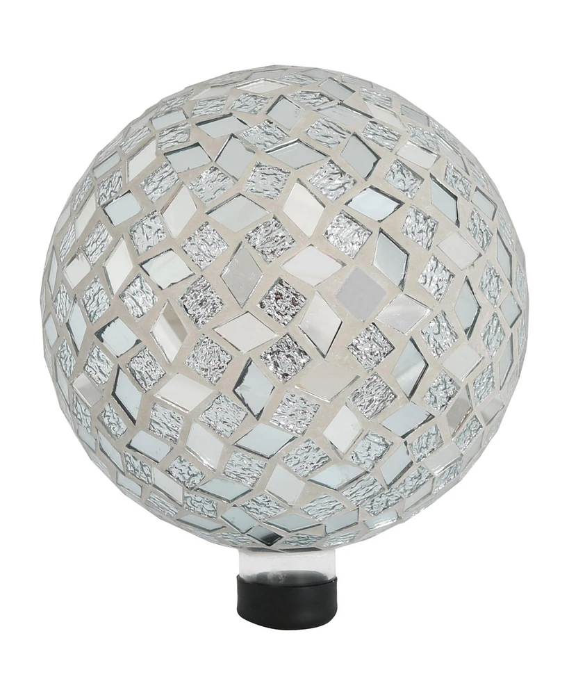 10-inch Gazing Ball for Garden - Crackled Glass Mosaic Gazing Globe for Outside