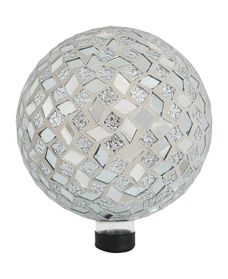 10-inch Gazing Ball for Garden - Crackled Glass Mosaic Gazing Globe for Outside
