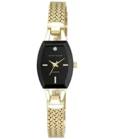 Anne Klein Women's Black Gold-Tone Mesh Bracelet Watch 19mm Ak-2184BKGB