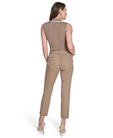 Tommy Hilfiger Women's Solid Mid-Rise Slim-Fit Ankle Pants