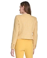 Tommy Hilfiger Women's Tweed Collarless Open-Front Jacket