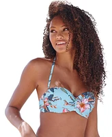 Lascana Women's Hibiscus Print Bandeau Bikini Swimsuit Top
