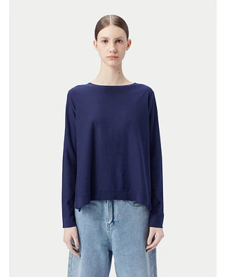 Gobi Cashmere Women's Boatneck Cotton Silk Cashmere Blend Sweater