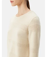 Gobi Cashmere Women's Mixed Pattern Cashmere Crewneck Sweater