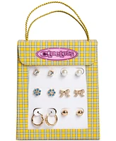 Clueless Gold-Tone 6-Pc. Set Mixed Stone Stud & Hoop Earrings
